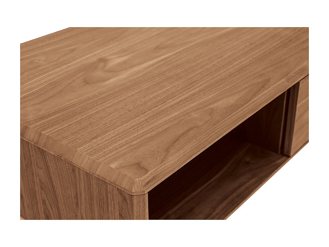 Rechteckiger Couchtisch mit Stauraum dunkles Walnussholz L100 cm SUVA