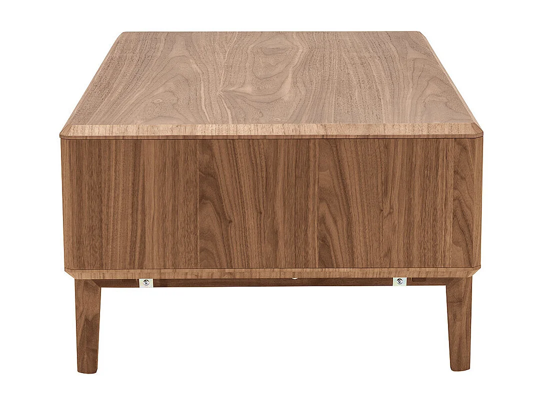 Rechteckiger Couchtisch mit Stauraum dunkles Walnussholz L100 cm SUVA