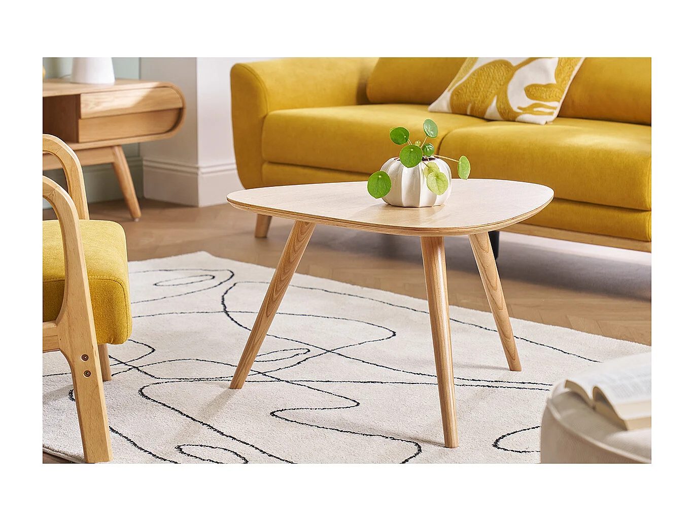 Table basse scandinave bois clair L69 cm ARTIK