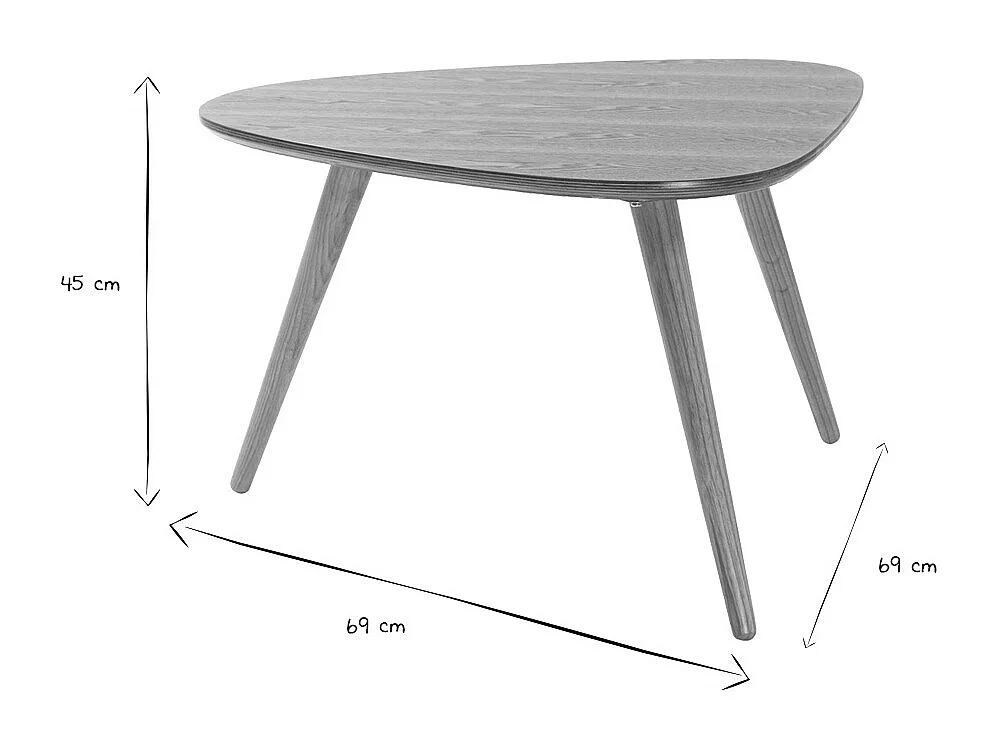 Table basse scandinave bois clair L69 cm ARTIK