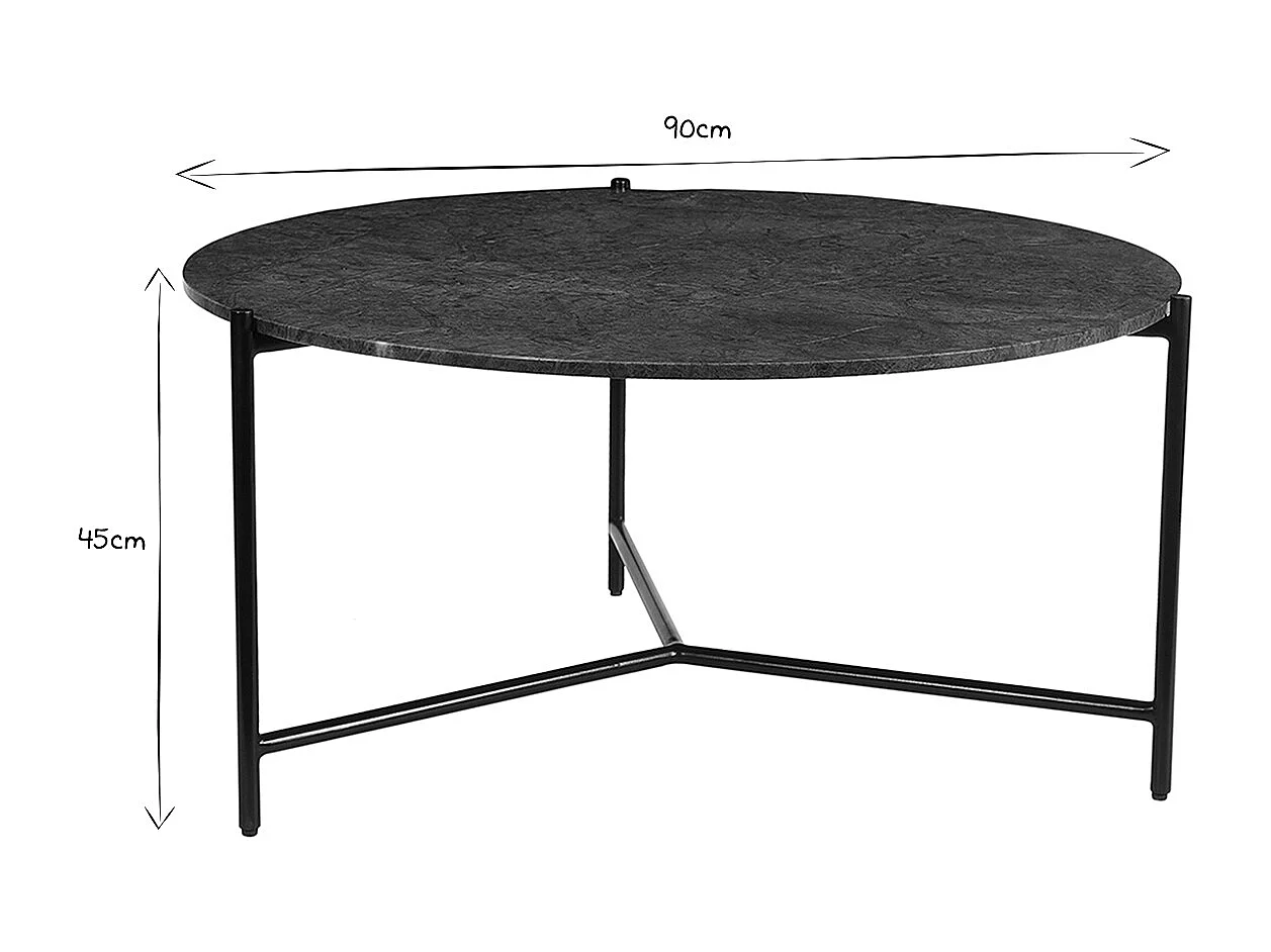 Tavolino da salotto rotondo in marmo verde D90 cm BUMCELLO