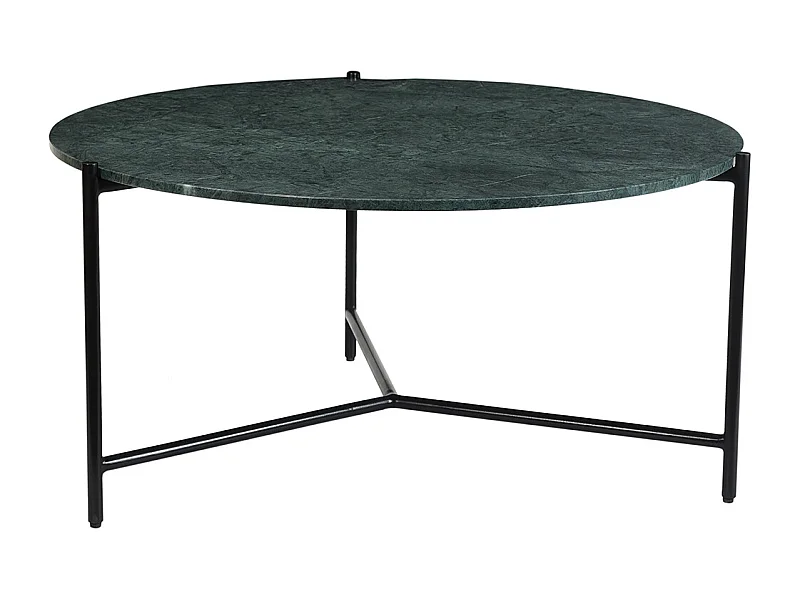 Table basse design ronde en marbre vert D90 cm BUMCELLO