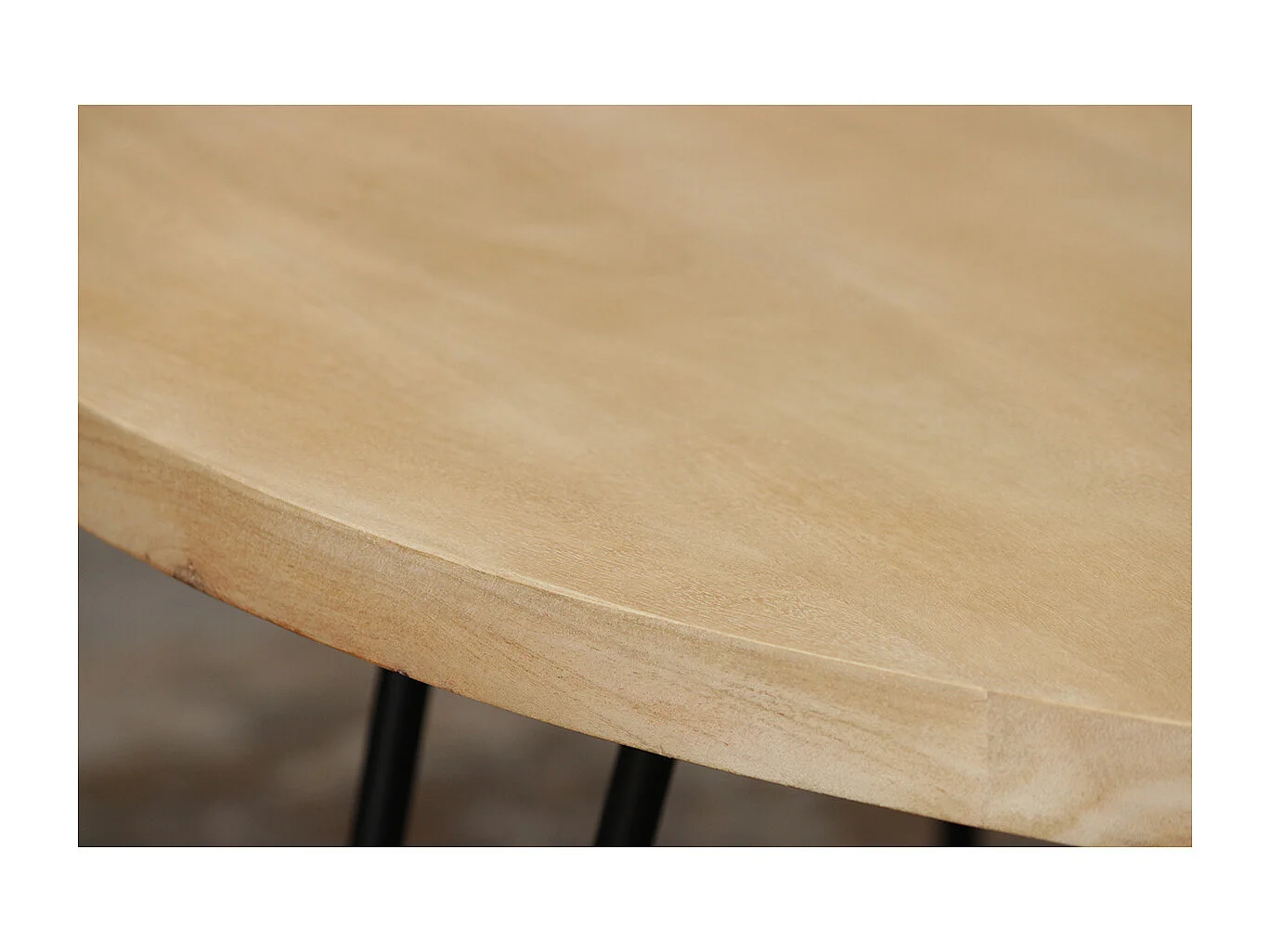 Mesa de centro oval L100 x P55 cm en mango macizo VIBES