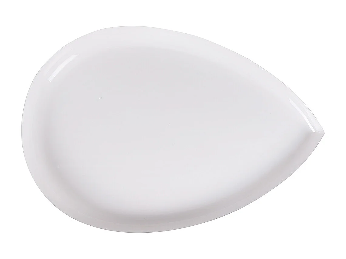 Table basse design en acier laqué blanc et doré L80 cm DROP