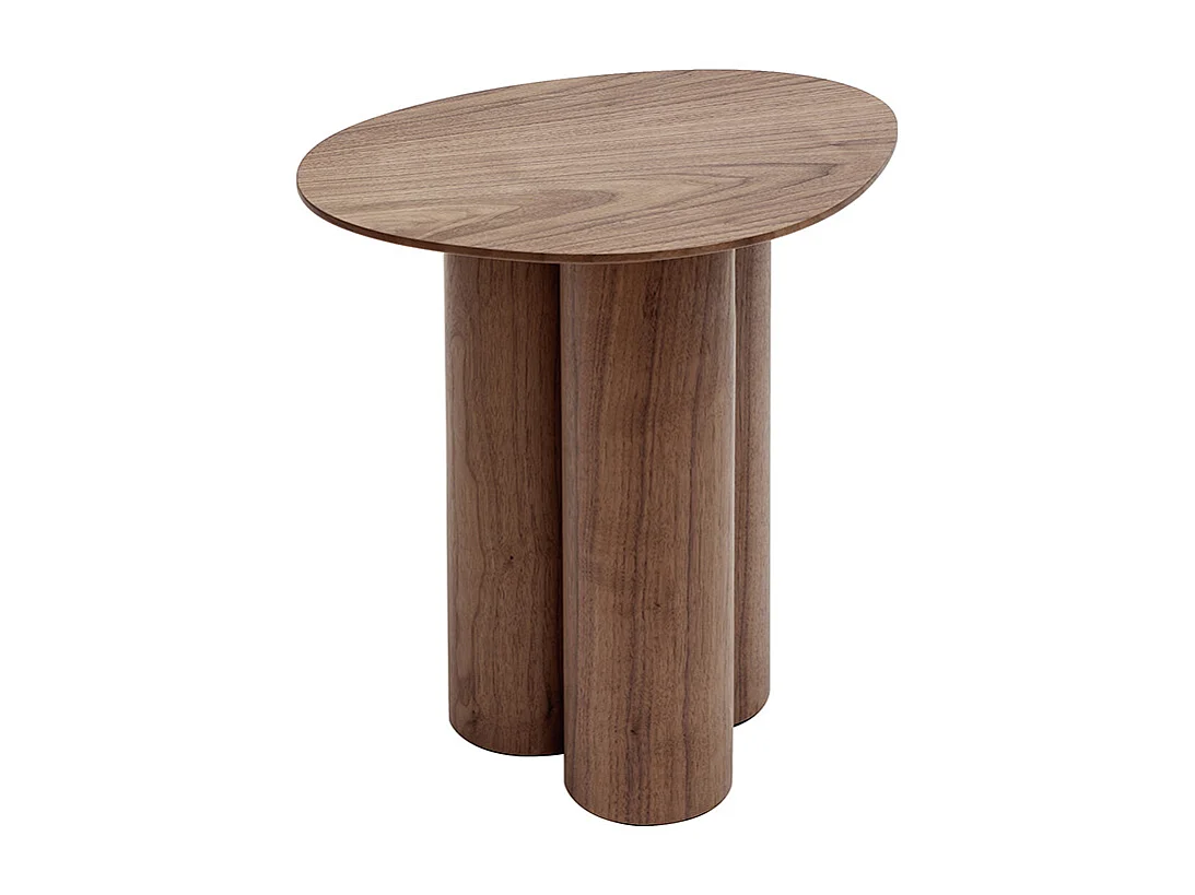 Table d'appoint design bois foncé noyer L44 cm HOLLEN