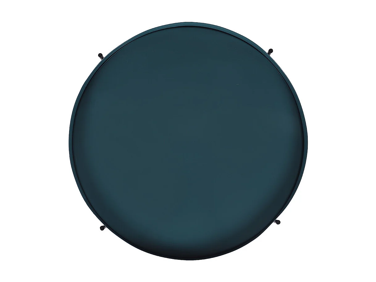Table d'apppoint ronde avec plateau réversible bleu canard / noir D51 cm SATEEN