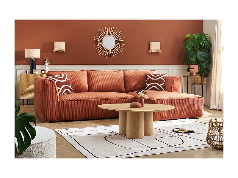 Design-Couchtisch aus hellem Holz B100 cm HOLLEN