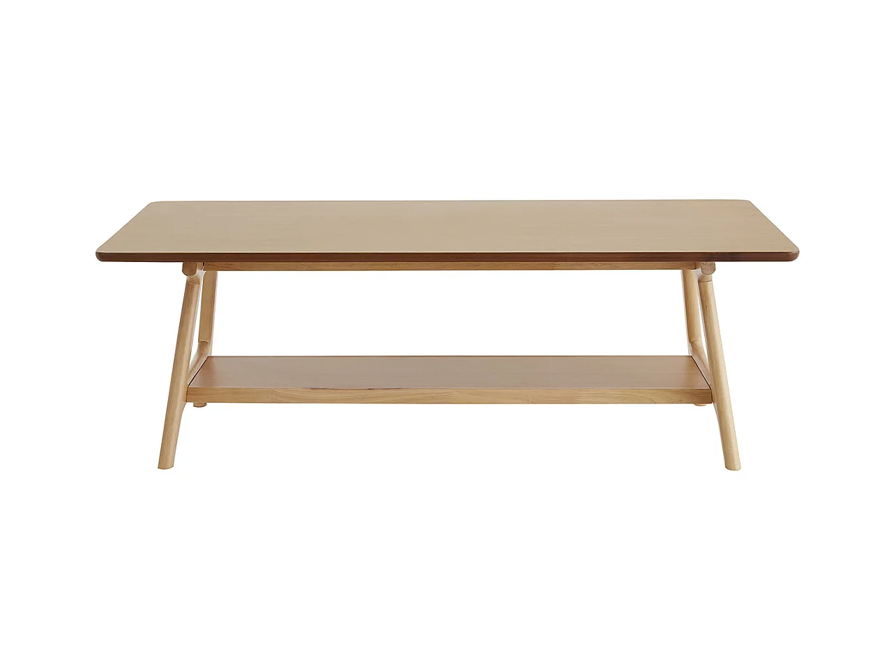 Table basse rectangulaire scandinave finition chêne L120 cm BAKAR