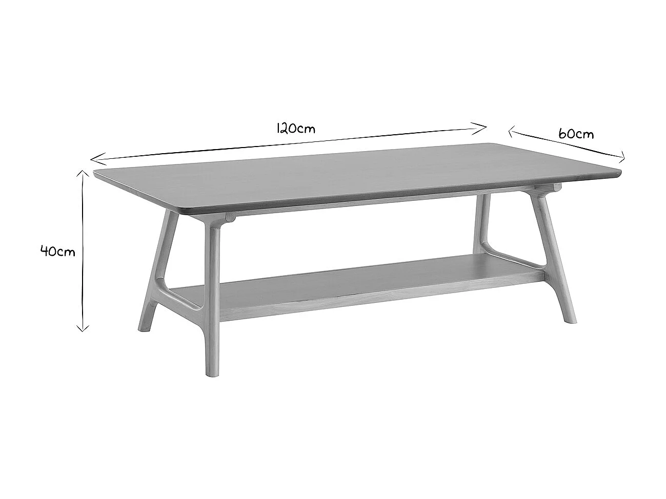 Table basse rectangulaire scandinave finition chêne L120 cm BAKAR