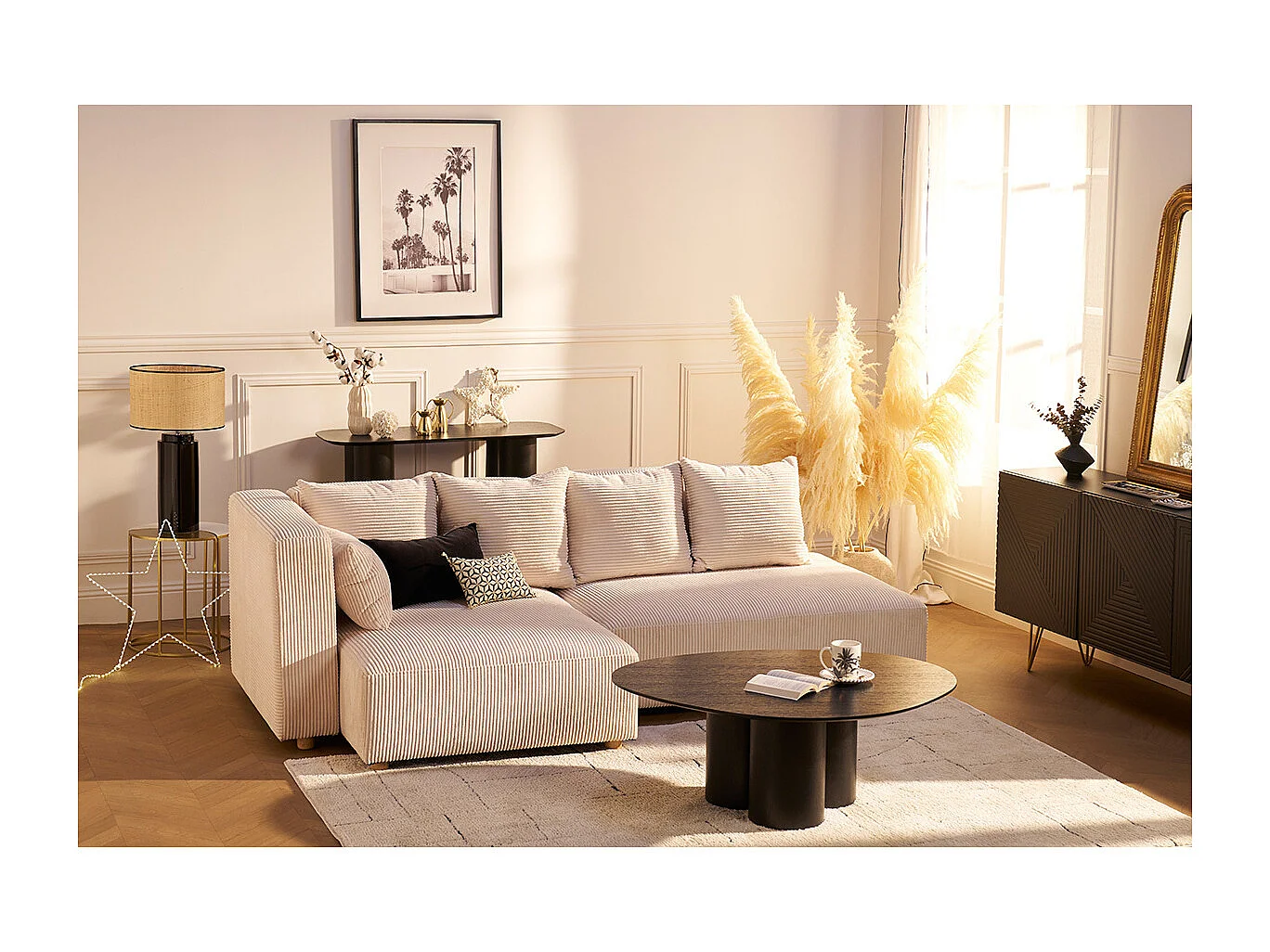 Mesa de centro de diseño de madera negra 100 cm HOLLEN