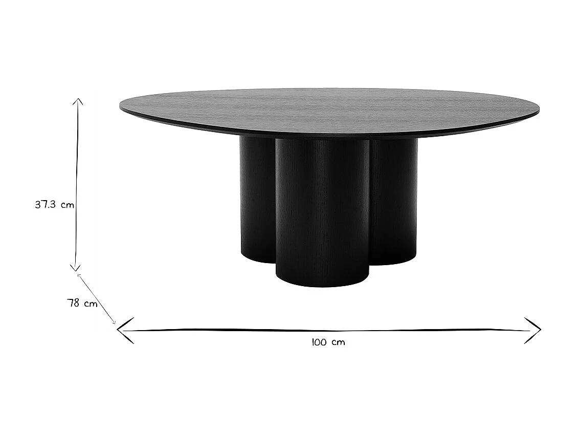 Mesa de centro de diseño de madera negra 100 cm HOLLEN