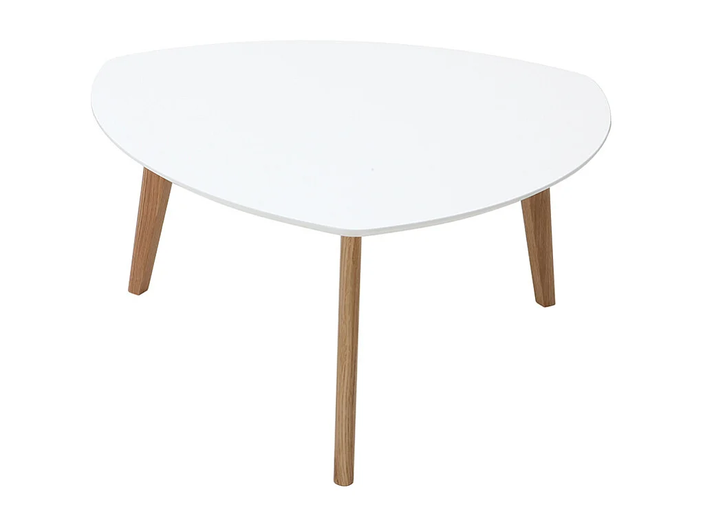 Tavolino design bianco L80 cm EKKA