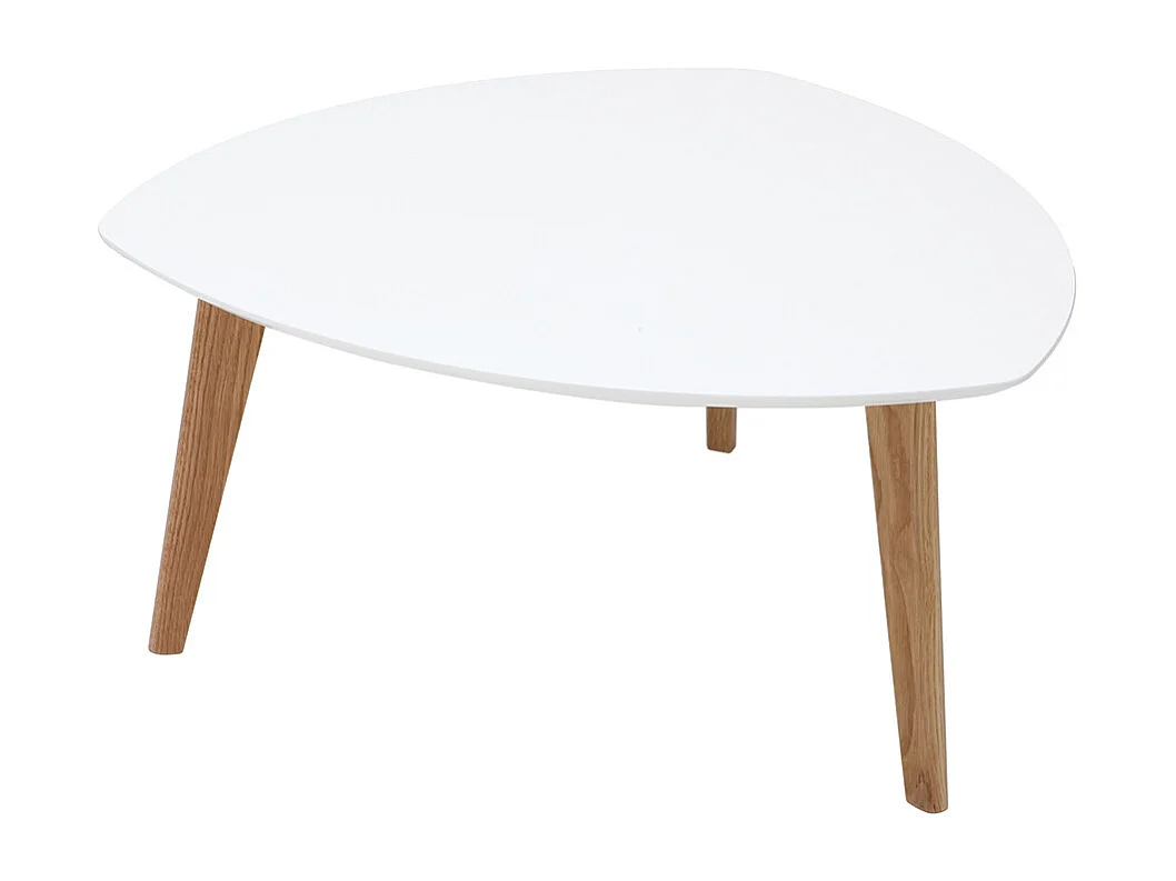 Tavolino design bianco L80 cm EKKA