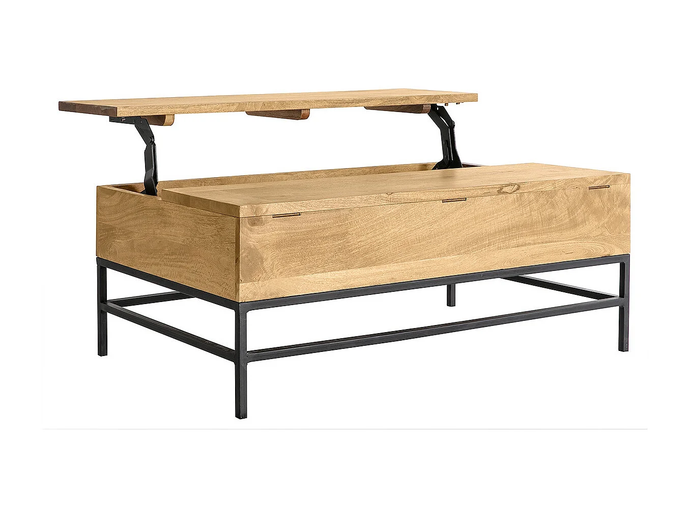 Mesa de centro elevable industrial mango y metal L110 cm YPSTER