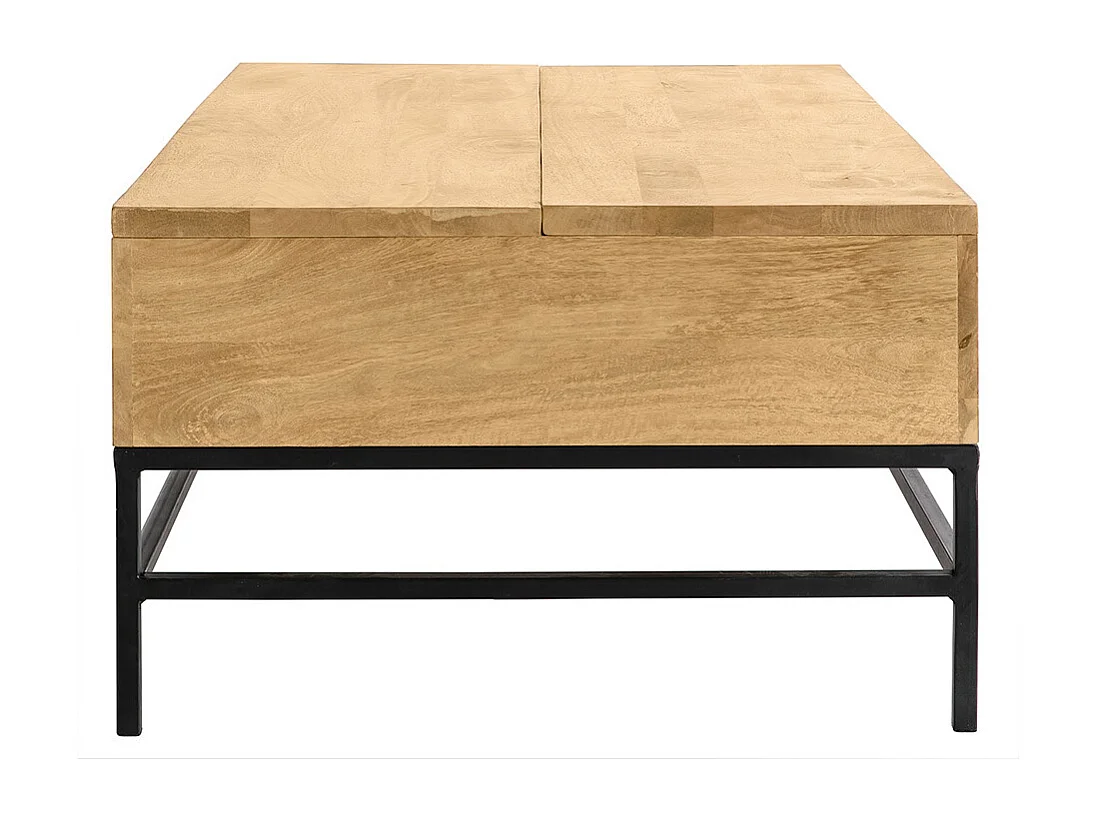 Mesa de centro elevable industrial mango y metal L110 cm YPSTER