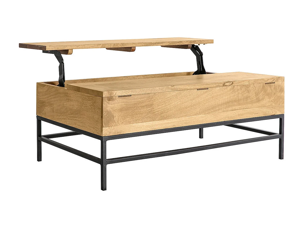 Mesa de centro elevable industrial mango y metal L110 cm YPSTER