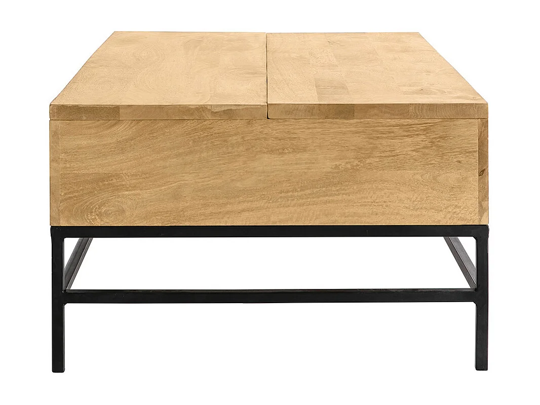 Mesa de centro elevable industrial mango y metal L110 cm YPSTER