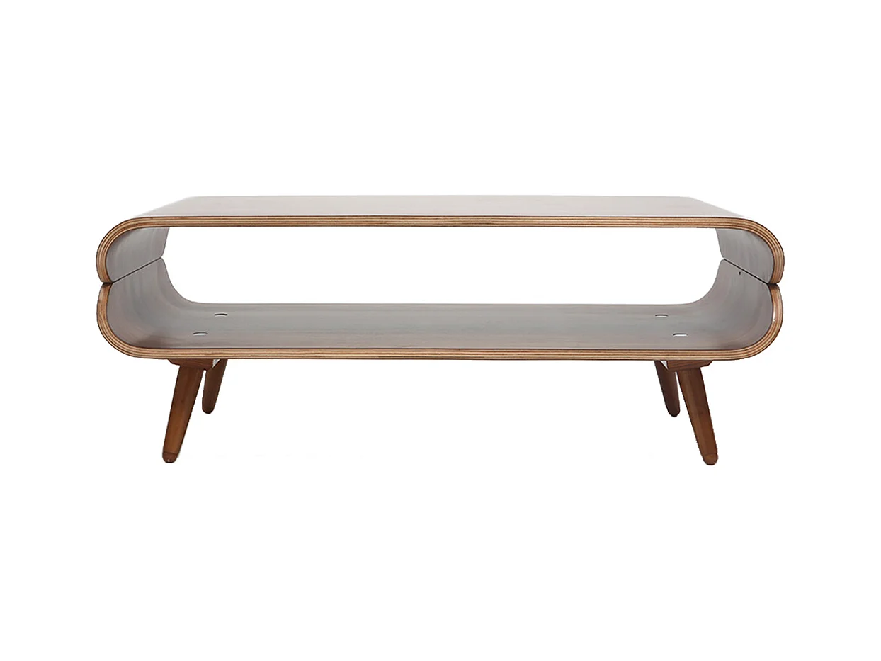 Table basse rectangulaire vintage bois foncé noyer L118 cm TAKLA