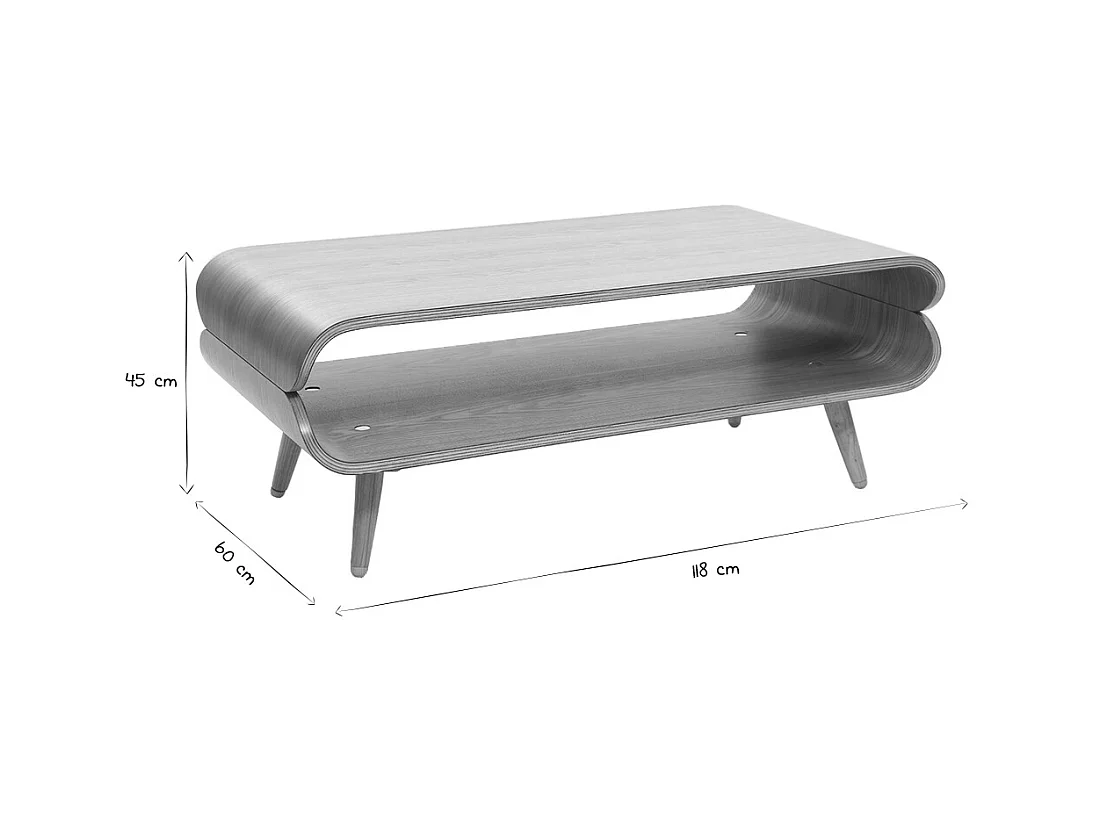 Design-Couchtisch Nussbaum TAKLA