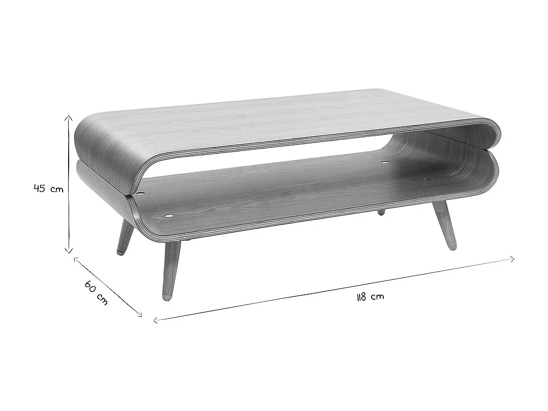 Design-Couchtisch Nussbaum TAKLA