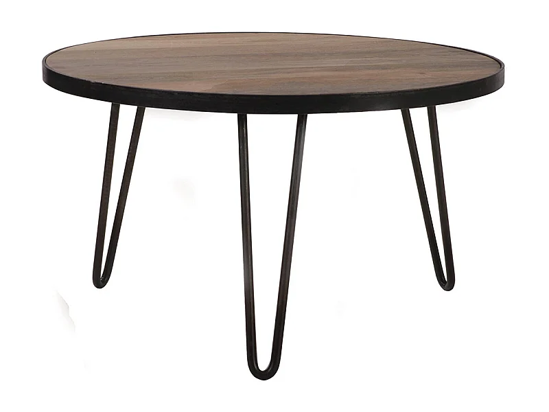 Mesa de centro redonda diseño industrial 80x45 cm ATELIER