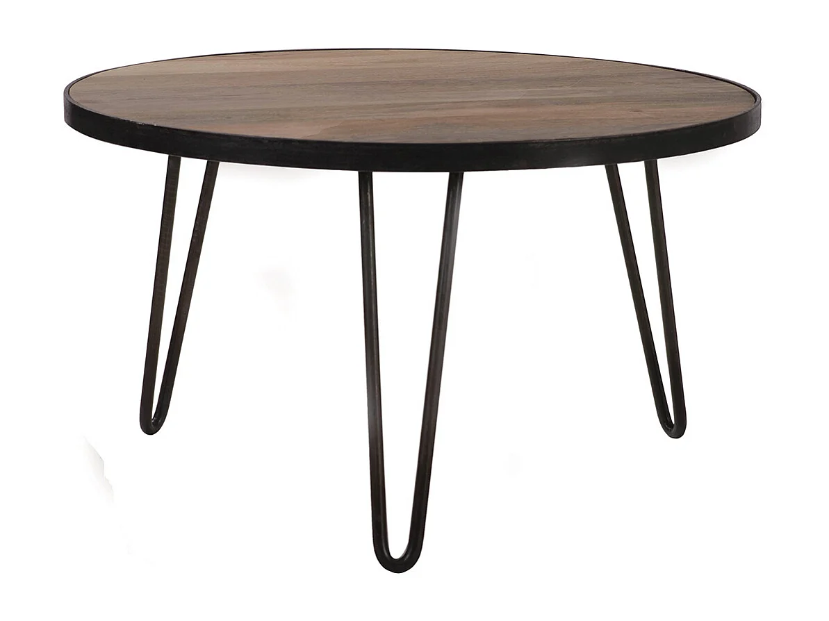 Tavolino rotondo design industriale 80x45cm ATELIER