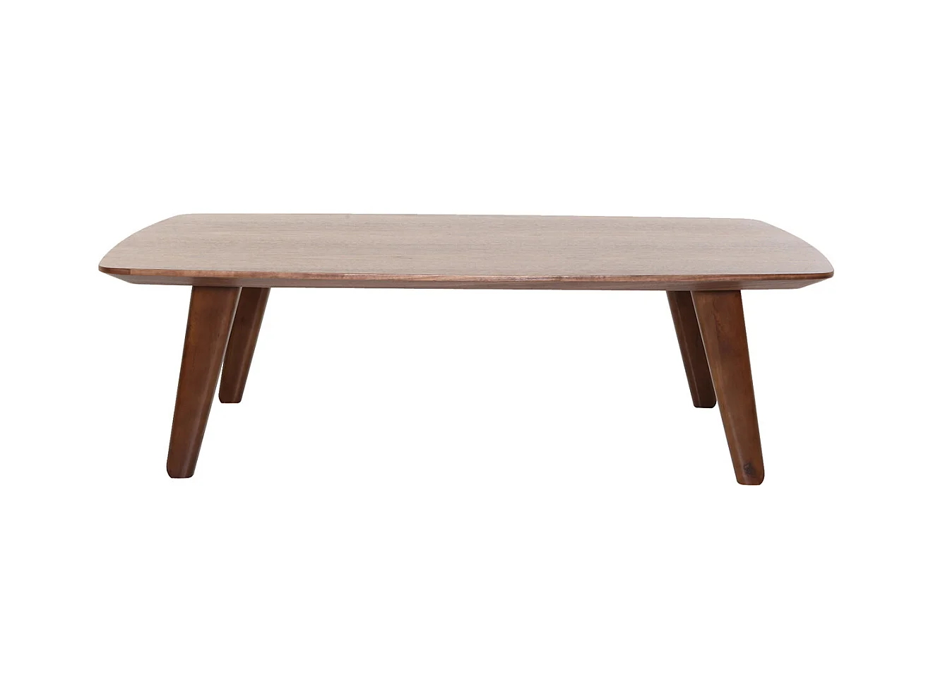 Table basse rectangulaire vintage bois foncé noyer L120cm FIFTIES