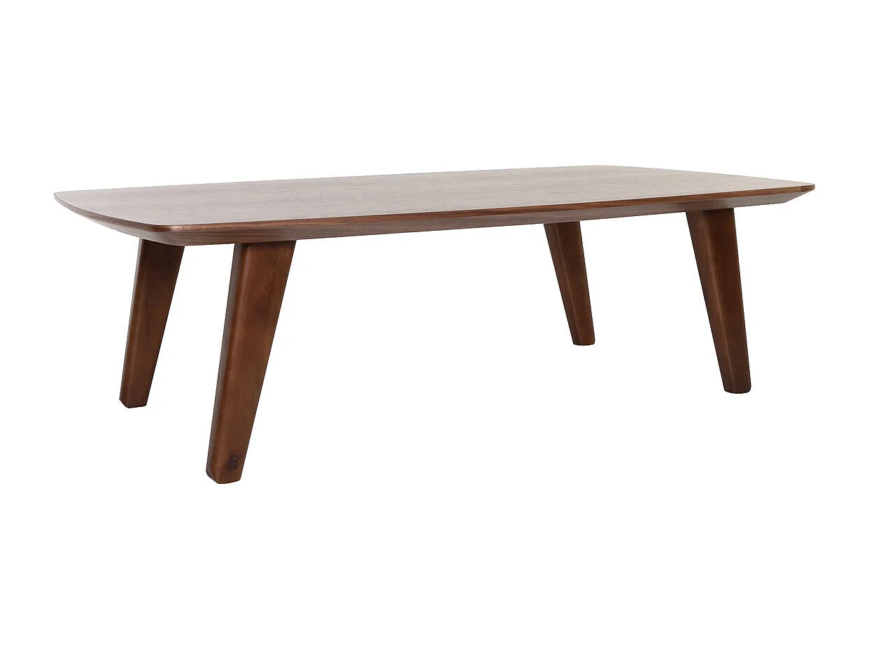 Table basse rectangulaire vintage bois foncé noyer L120cm FIFTIES