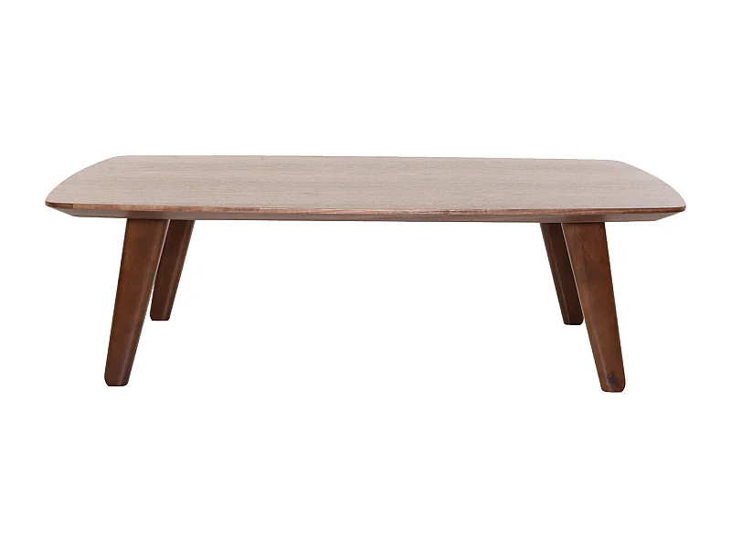 Table basse rectangulaire vintage bois foncé noyer L120cm FIFTIES