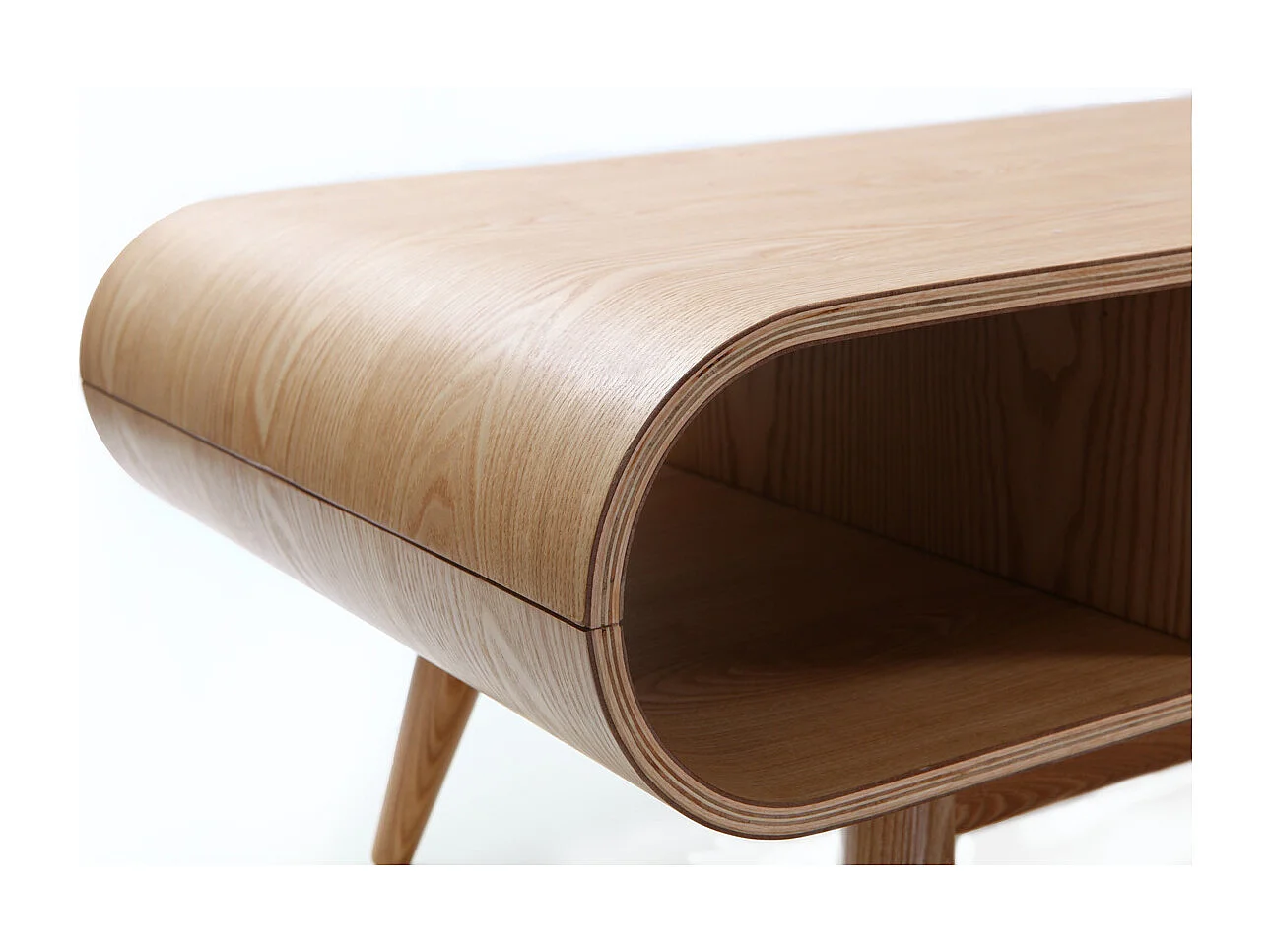 Table basse rectangulaire avec rangements scandinave bois clair L120 cm BALTIK