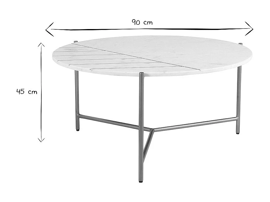 Mesa de centro redonda en mármol blanco SILLON