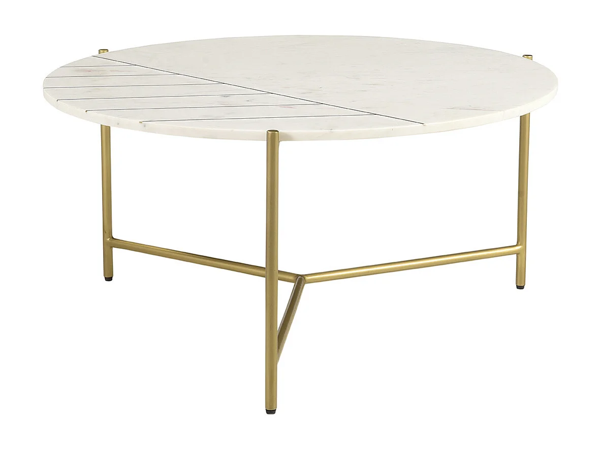 Runder Couchtisch aus weißem Marmor SILLON