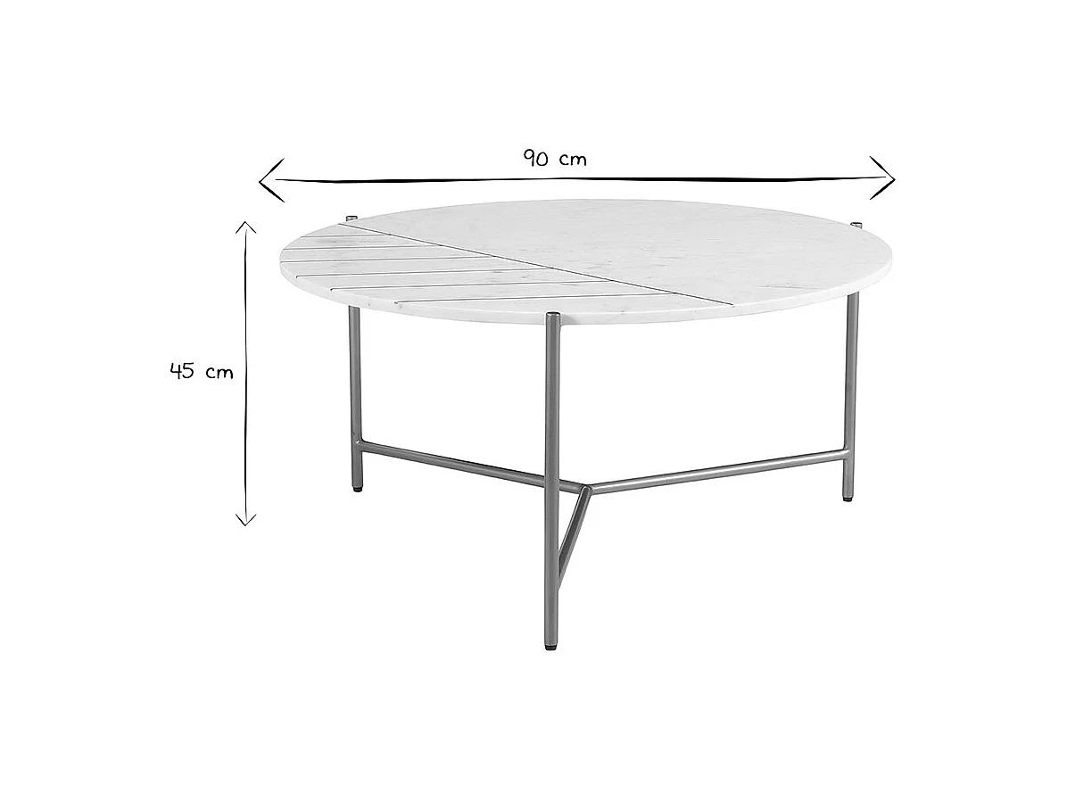 Runder Couchtisch aus weißem Marmor SILLON