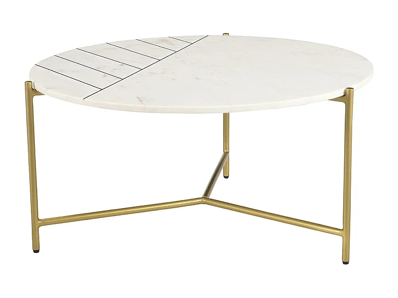 Mesa de centro redonda en mármol blanco SILLON