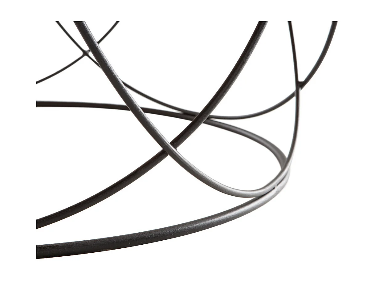 Couchtisch Holz und Metall Schwarz rund 80 cm LACE