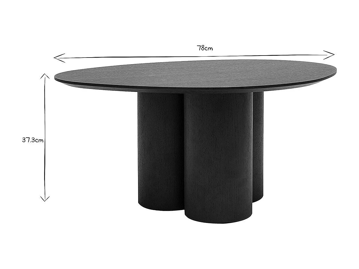 Table basse design bois noir L78 cm HOLLEN