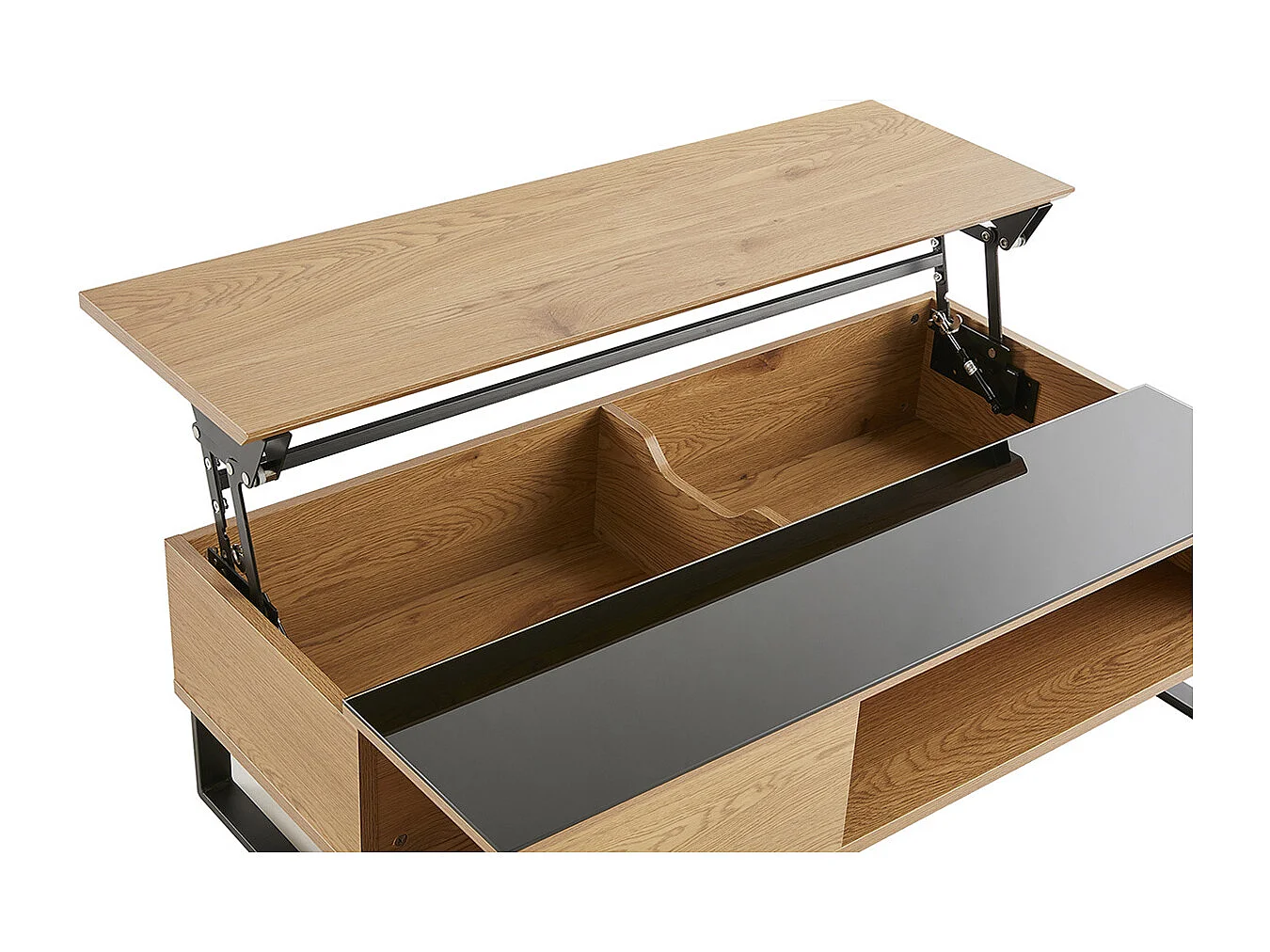 Mesa de centro elevable en madera y metal WYNN