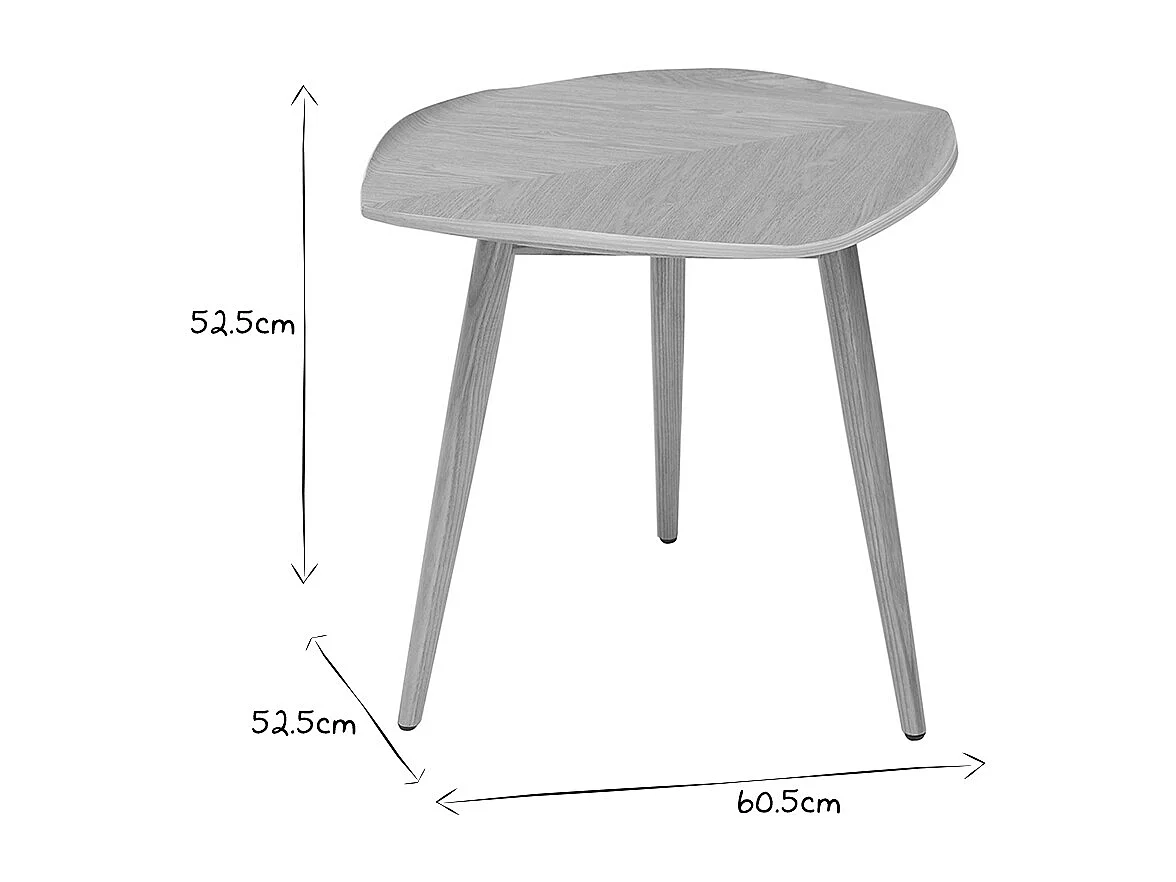 Mesa de centro madera en forma de hoja L60 cm PHYLL