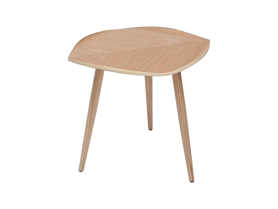 Table d'appoint forme de feuille bois clair L60 cm PHYLL
