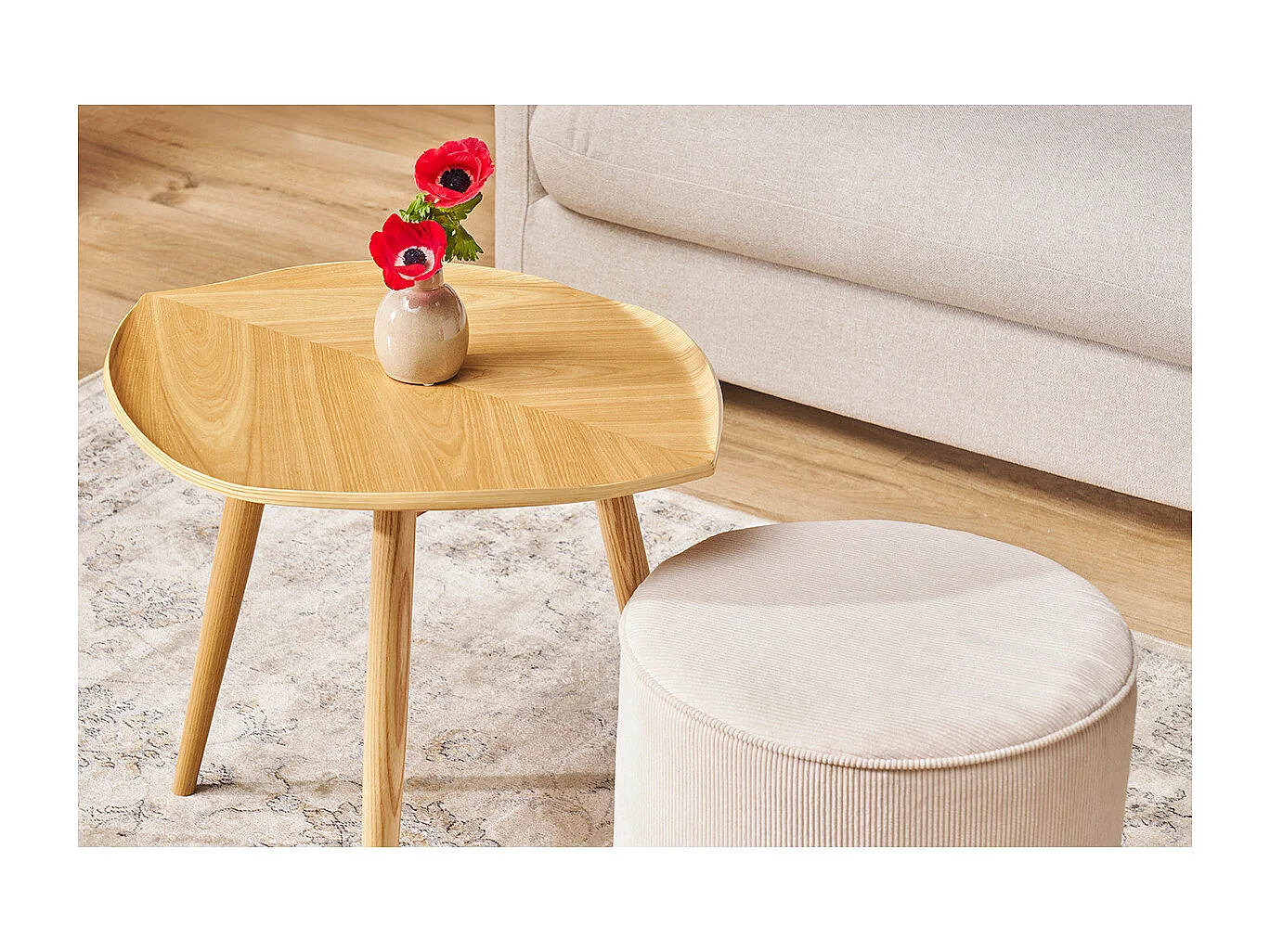 Tavolino in legno a forma di foglia L60 cm PHYLL