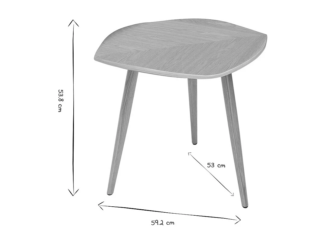 Tavolino in legno a forma di foglia L60 cm PHYLL