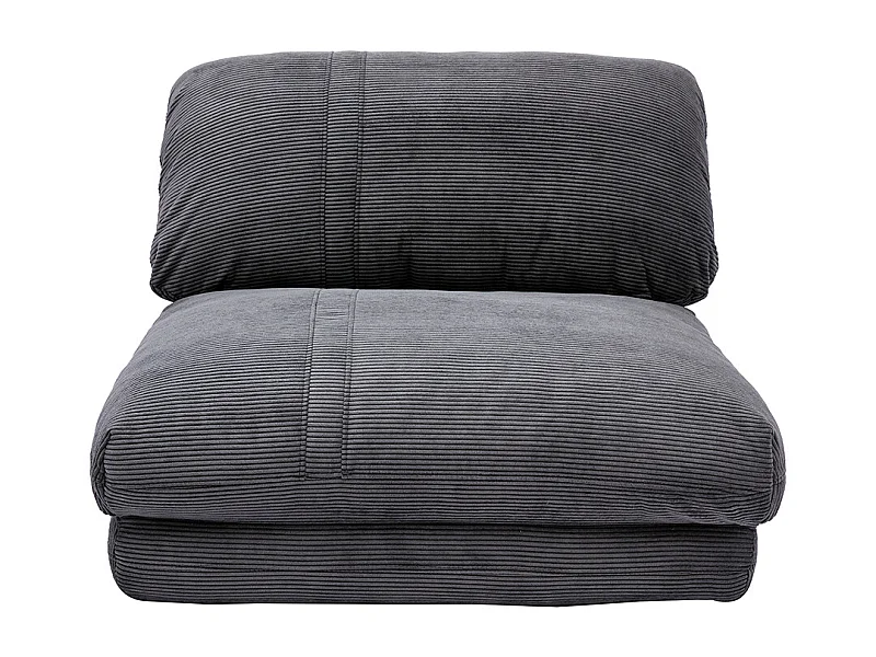 Chauffeuse 1 place convertible en tissu velours côtelé gris foncé SPENCER