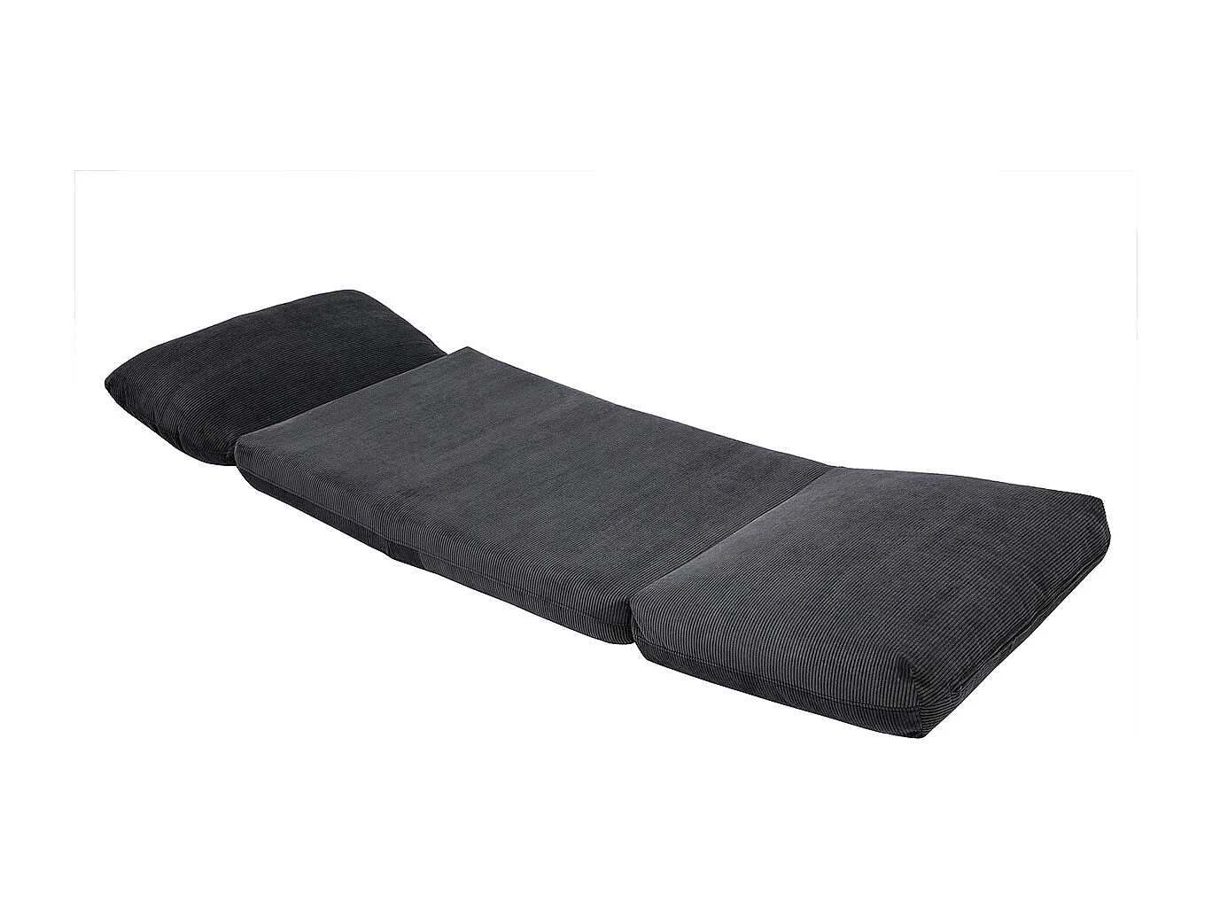 Chauffeuse 1 place convertible en tissu velours côtelé gris foncé SPENCER