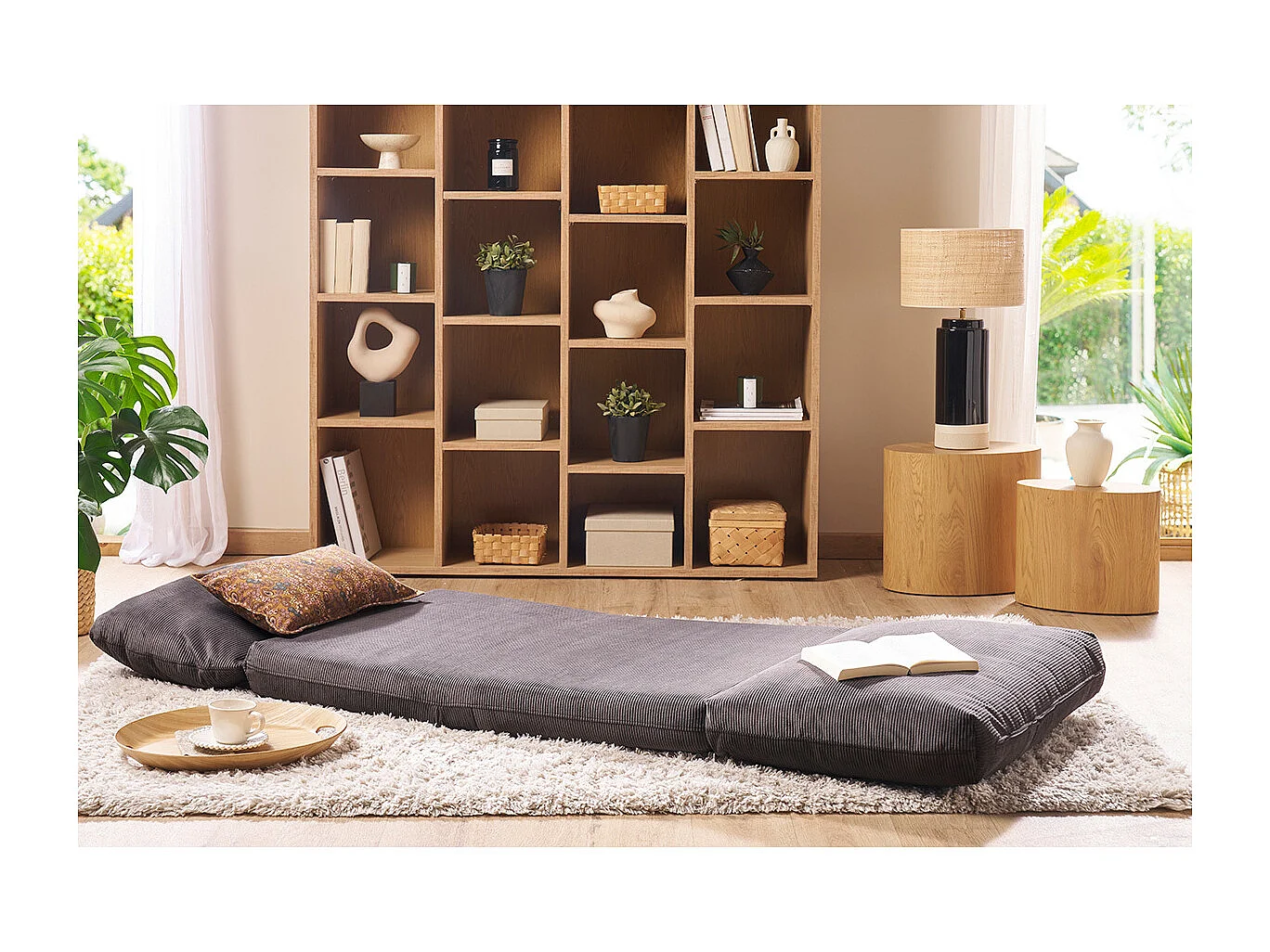 Schlafsessel aus Cord in Dunkelgrau 1-Sitzer SPENCER