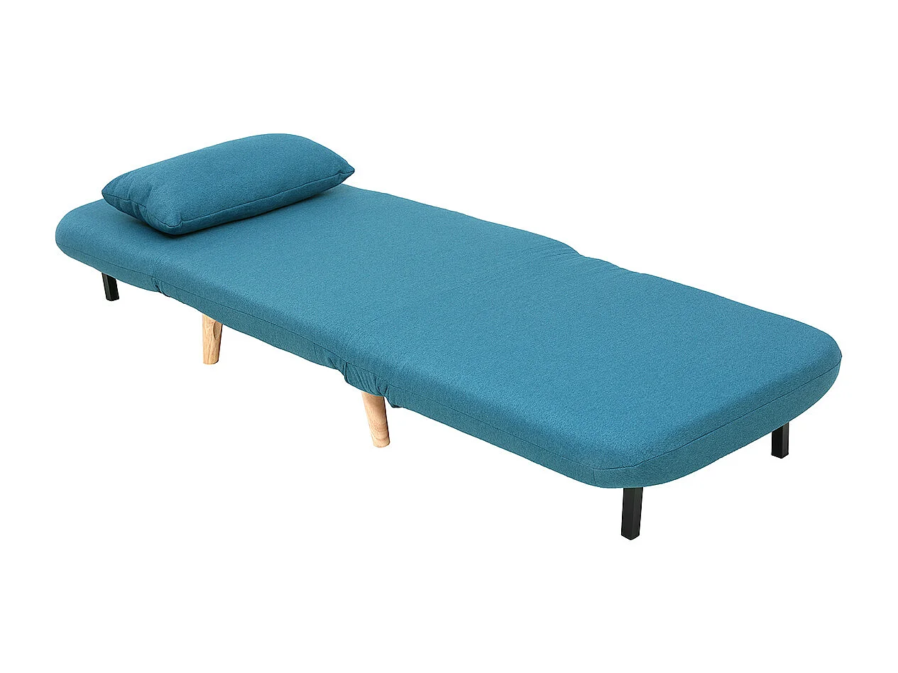 Poltrona letto convertibile in tessuto blu anatra AMIKO
