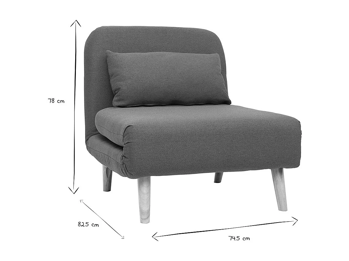 Poltrona letto convertibile in tessuto blu anatra AMIKO