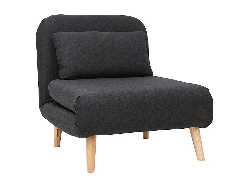 Sillón nórdico convertible tejido gris oscuro AMIKO