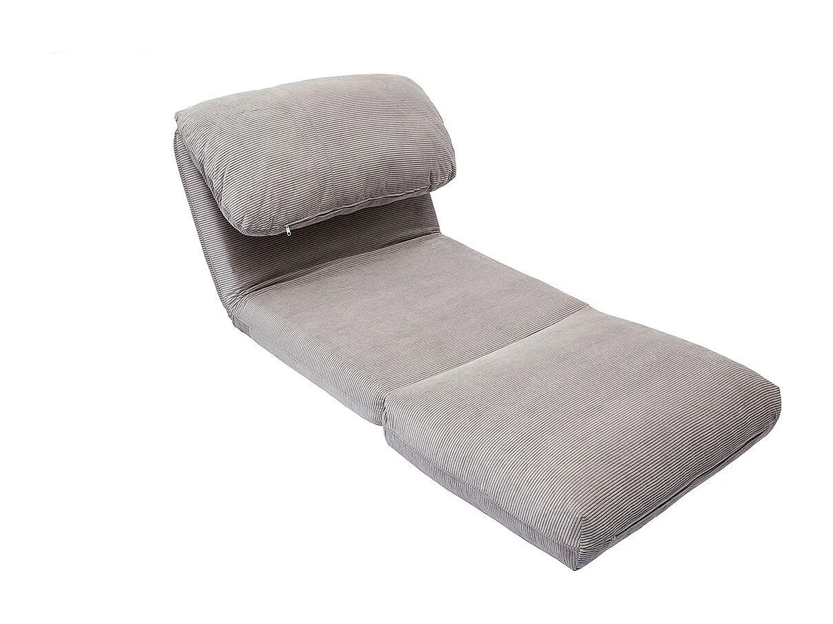 Sillón cama de 1 plaza pana gris claro SPENCER