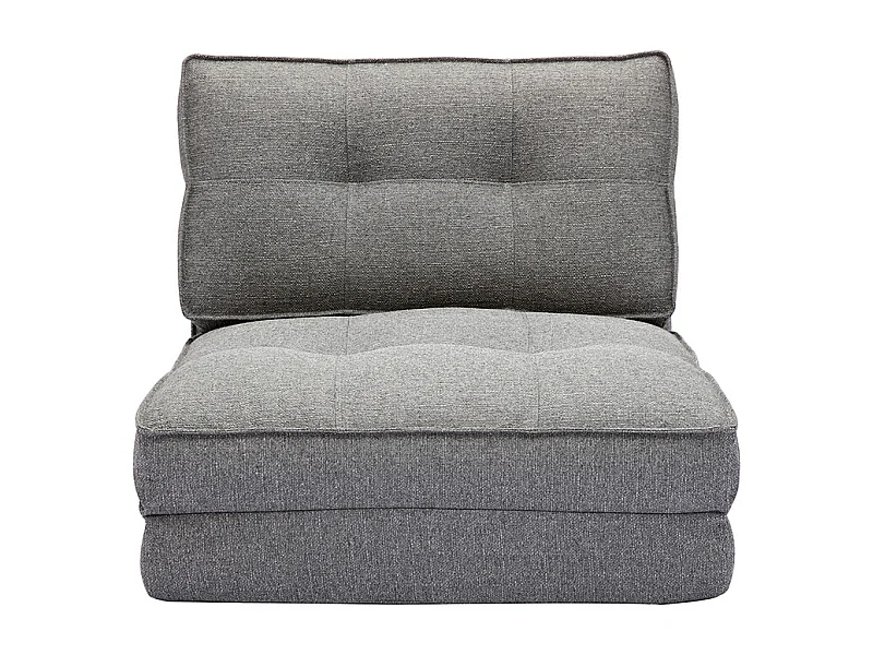 Chauffeuse 1 place convertible en tissu gris chiné SALLY