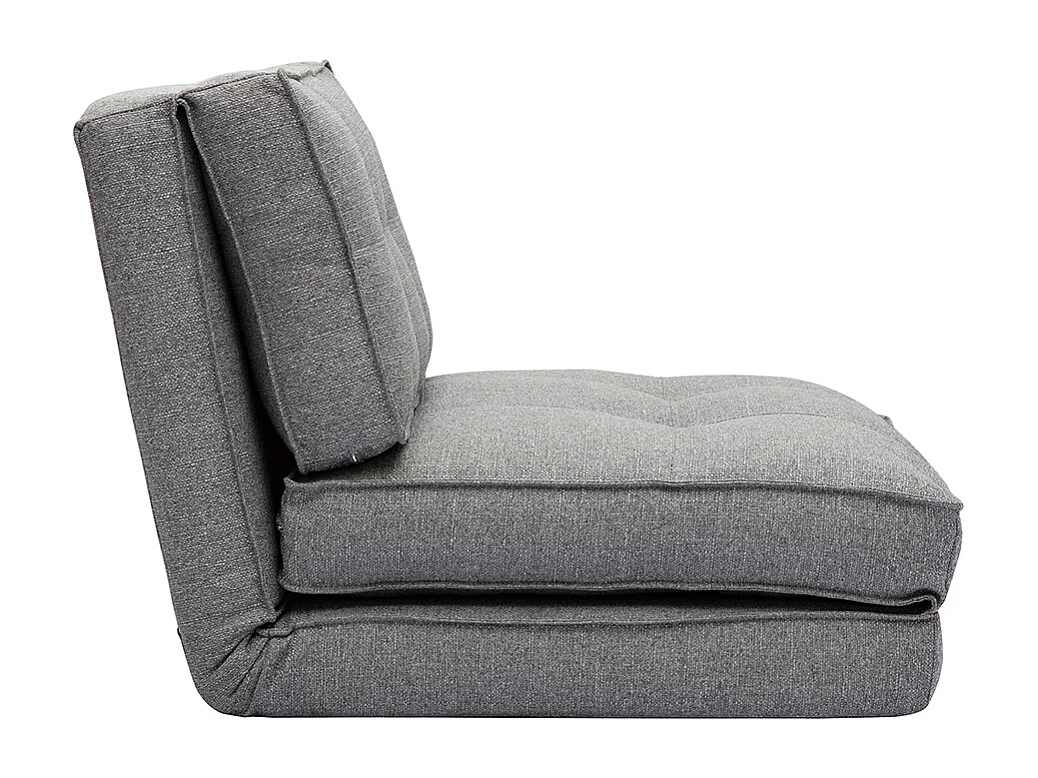 Chauffeuse 1 place convertible en tissu gris chiné SALLY